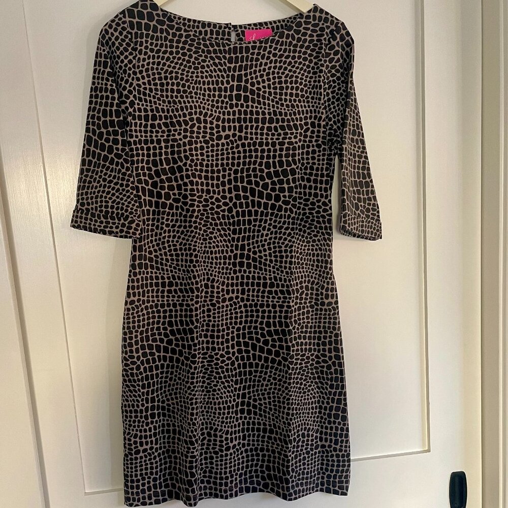 Britt Brown & Tan Giraffe Print Dress Sz S
